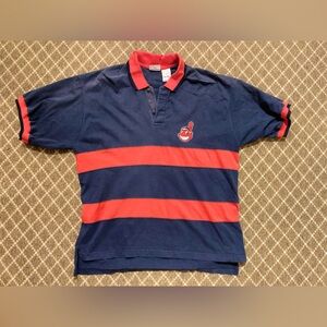 Vintage 90’s Cleveland Indians Pro Edge Red and Navy Polo Shirt, size XL